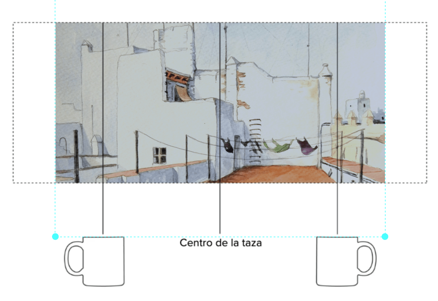 Torres de Cádiz 4. Acuarela impresa sobre taza blanca. - Imagen 7