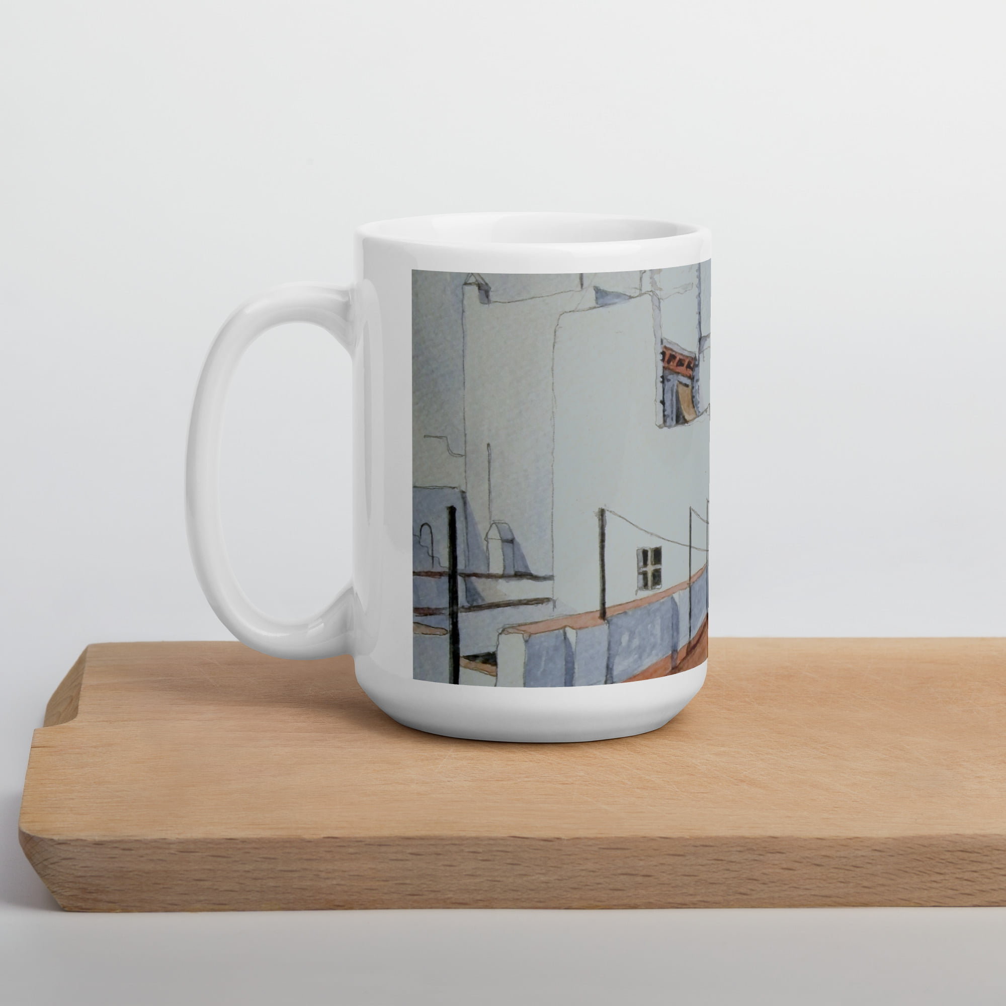 Torres de Cádiz 4. Acuarela impresa sobre taza blanca. - Imagen 4